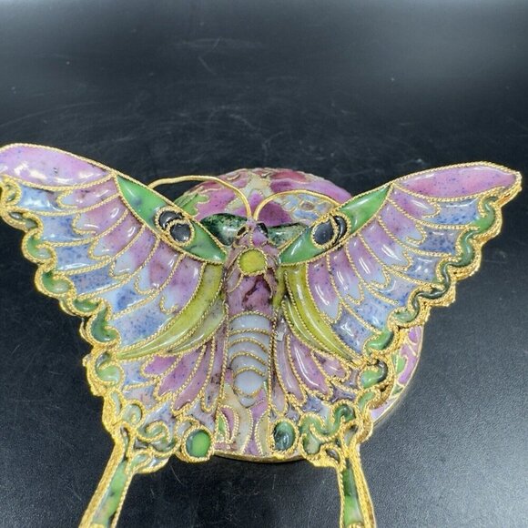 Sankyo Butterfly Cloisonne Enamel Fairy Fantasy Romance Metal Figure Multicolor - Picture 14 of 14